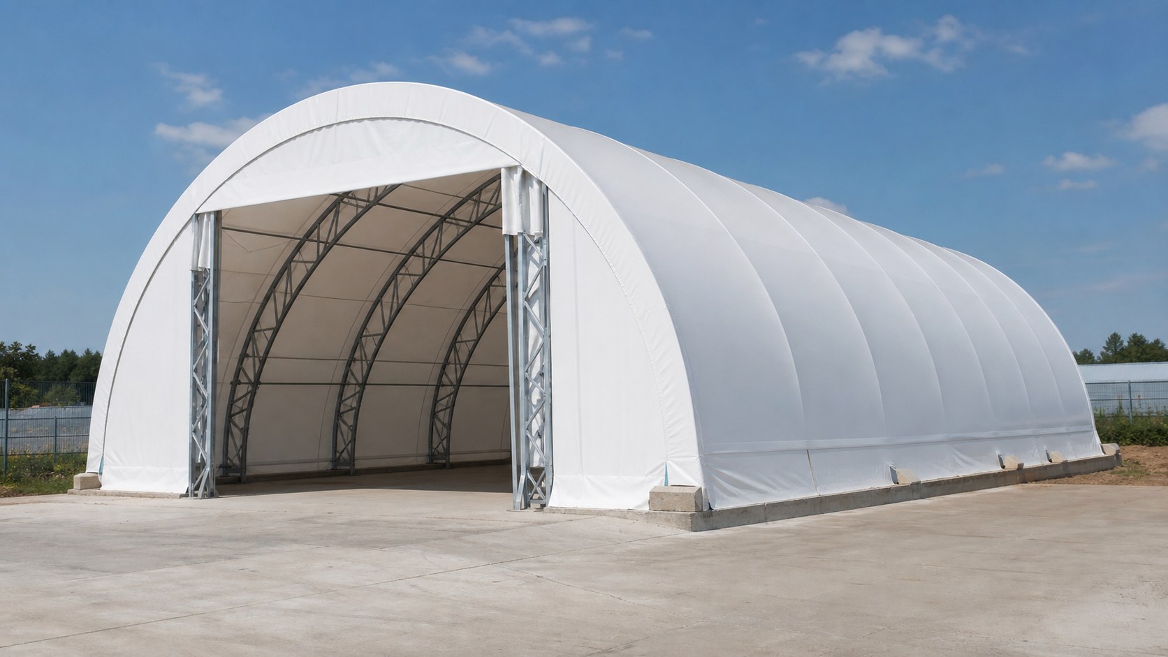 Арочный ангар 12×25 м с металлическим каркасом